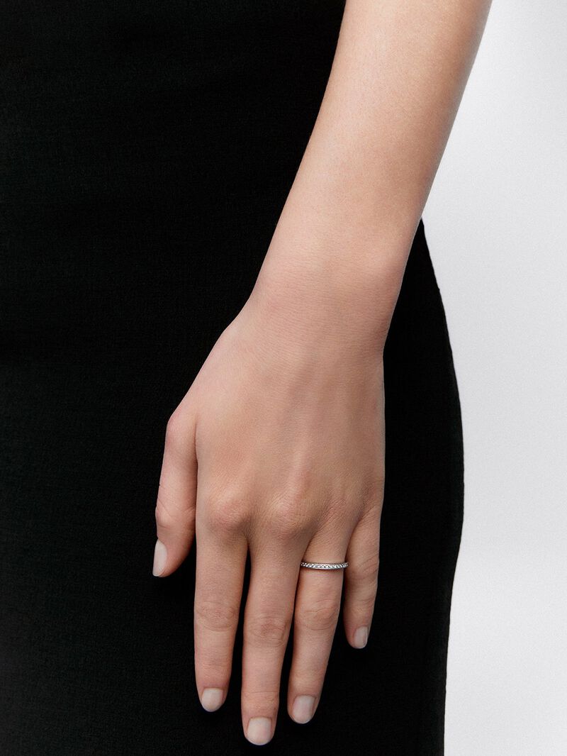 18K White Gold Commitment Alliance ring with diamonds image number 3