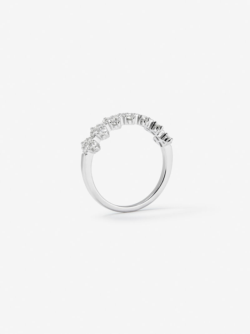 18K white gold ring with white diamonds in 0.59 cts image number 4