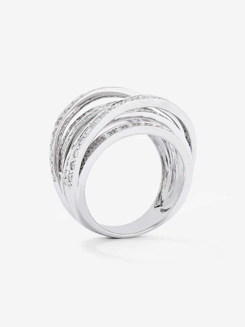 18K white gold multi-arm ring with 101 brilliant-cut diamonds with a total of 1.2 cts image number 4