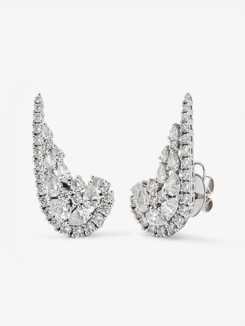 18K white gold earrings with diamonds 3.02 cts image number 0