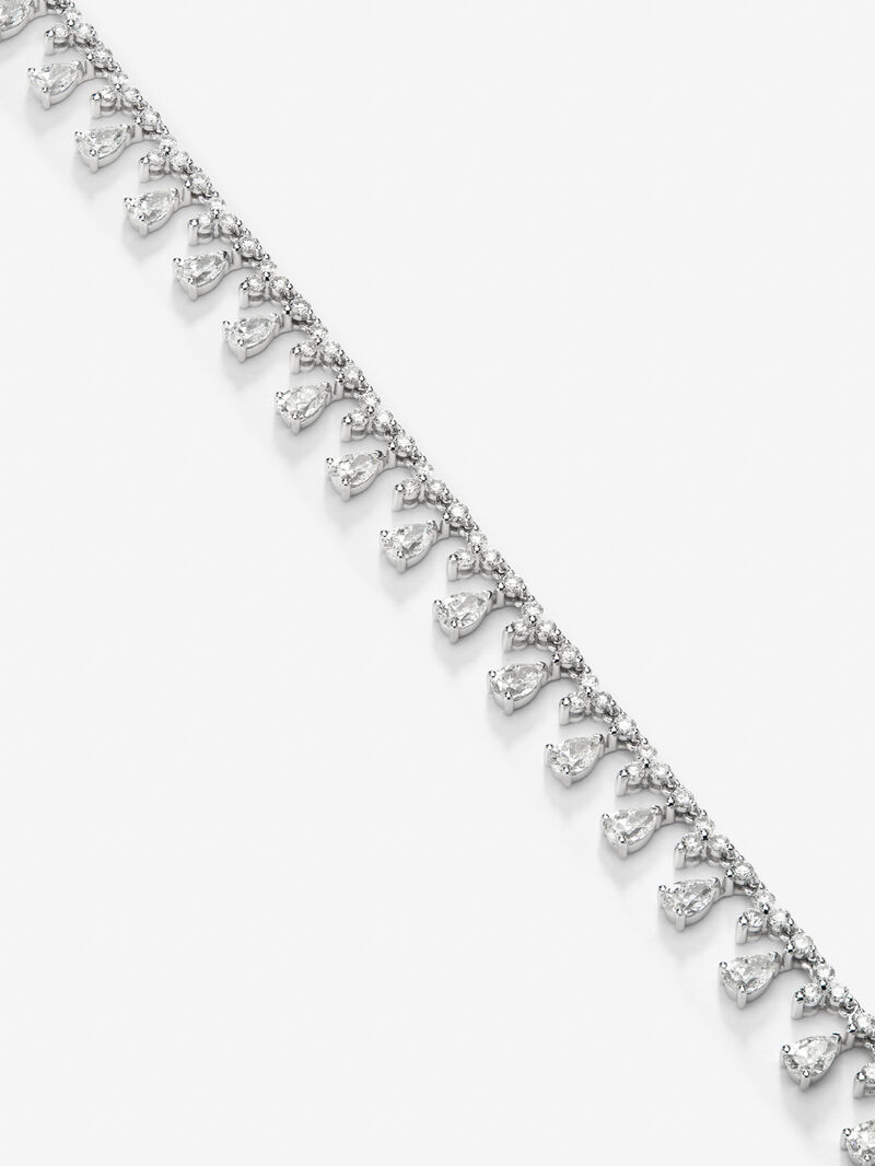 18K White Gold Rivière Collar with white and bright white diamonds of 5.57 cts image number 2