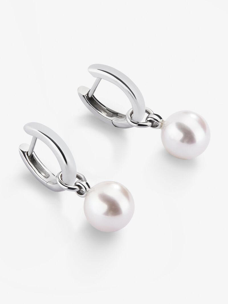 925 silver earrings with 8.5 mm Australian pearls image number 2