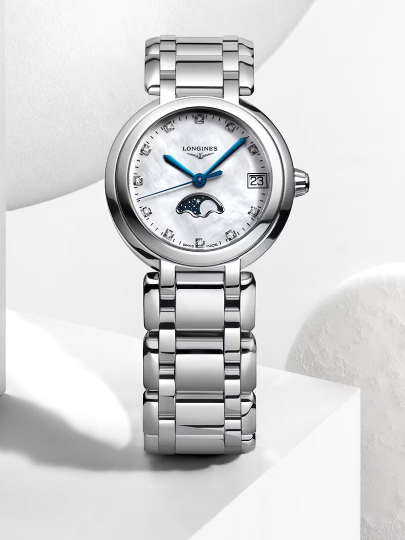 Longines Primaluna stainless steel watch with sapphire crystal, diamond indexes and automatic movement image number 8