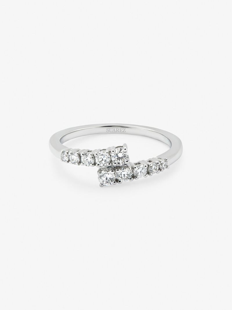 You and me ring in 18K white gold with 10 brilliant-cut diamonds with a total of 0.4 cts image number 1