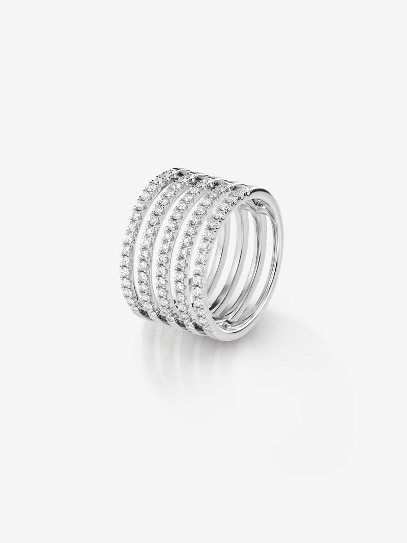 18kt White Gold Multiar Ring with Diamonds image number 0