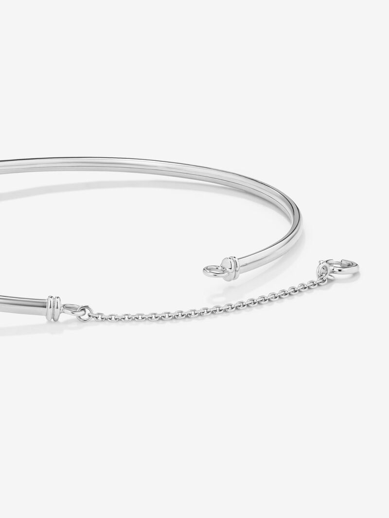 Rigid 18K white gold bracelet with 11 brilliant-cut diamonds with a total of 0.2 cts image number 4
