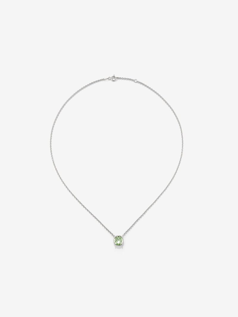 925 Silver chain pendant with green amethyst image number 0