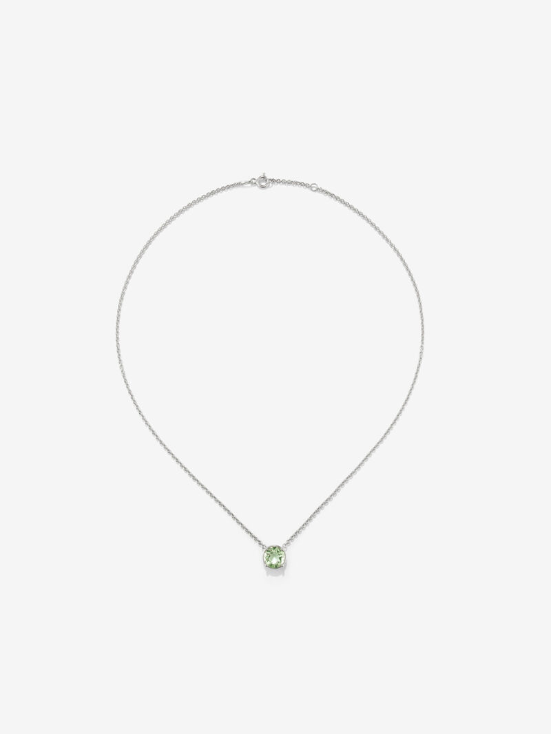 925 Silver chain pendant with green amethyst image number 0