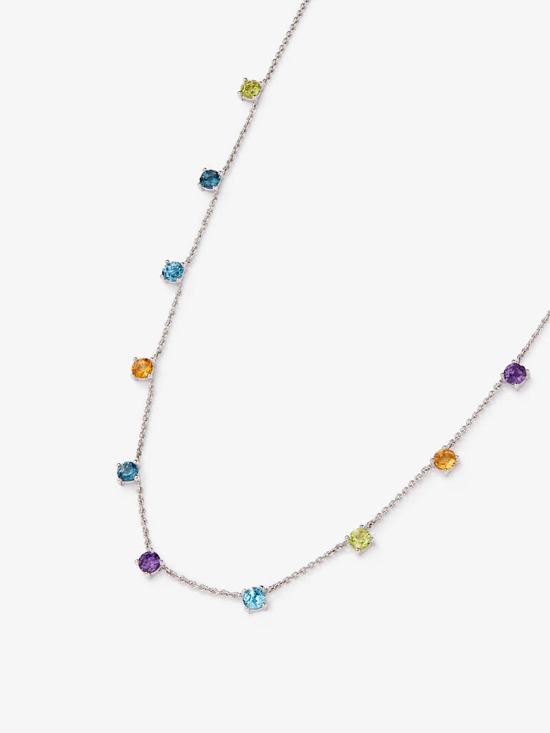 Small 925 silver pendant with multicolored gems image number 2