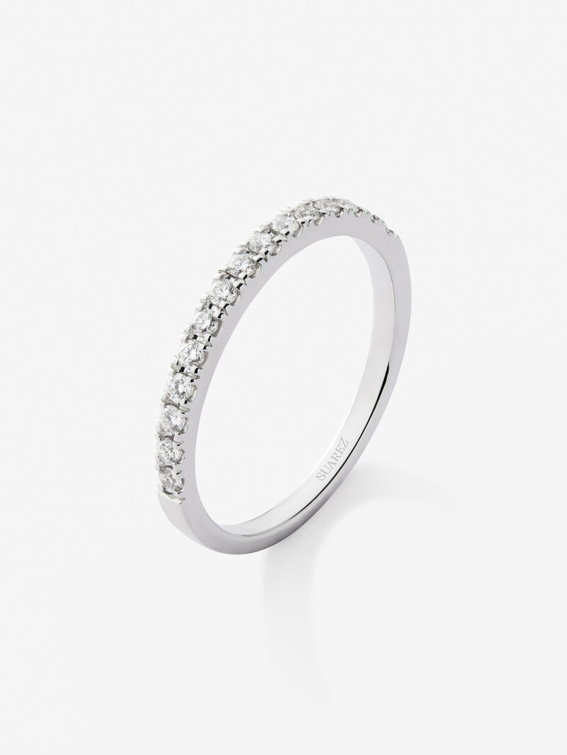 Half ring in 18K white gold with 15 brilliant-cut diamonds with a total of 0.25 cts image number 0