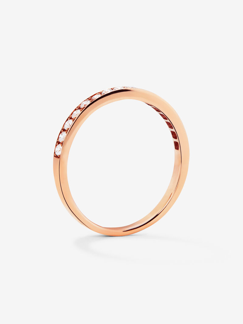 Half ring in 18K rose gold with 16 brilliant-cut diamonds with a total of 0.23 cts image number 4