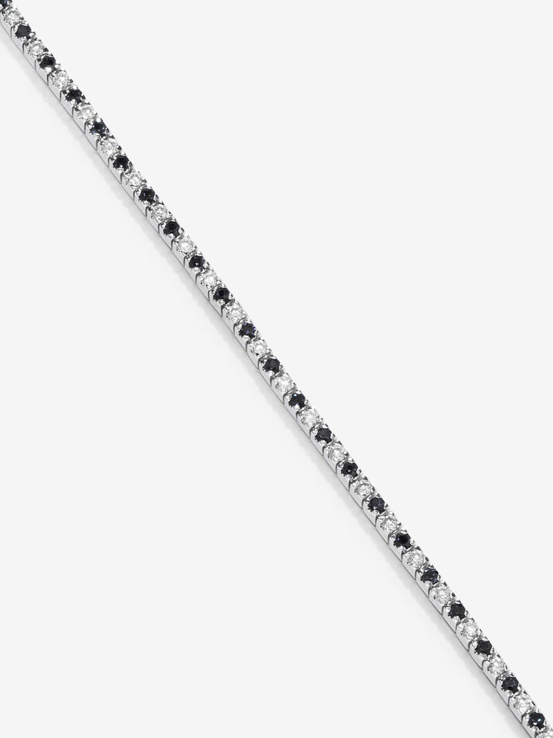 18K White Gold Riviere bracelet with black diamond and white diamond image number 2