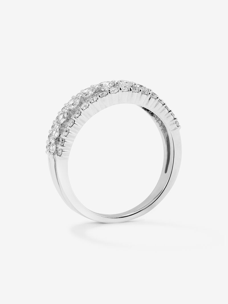 18K white gold triple ring with 45 brilliant-cut diamonds with a total of 0.93 cts image number 4