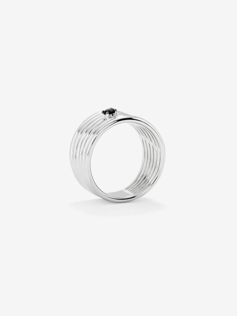 Wide multi-arm 925 silver ring with spinel image number 4