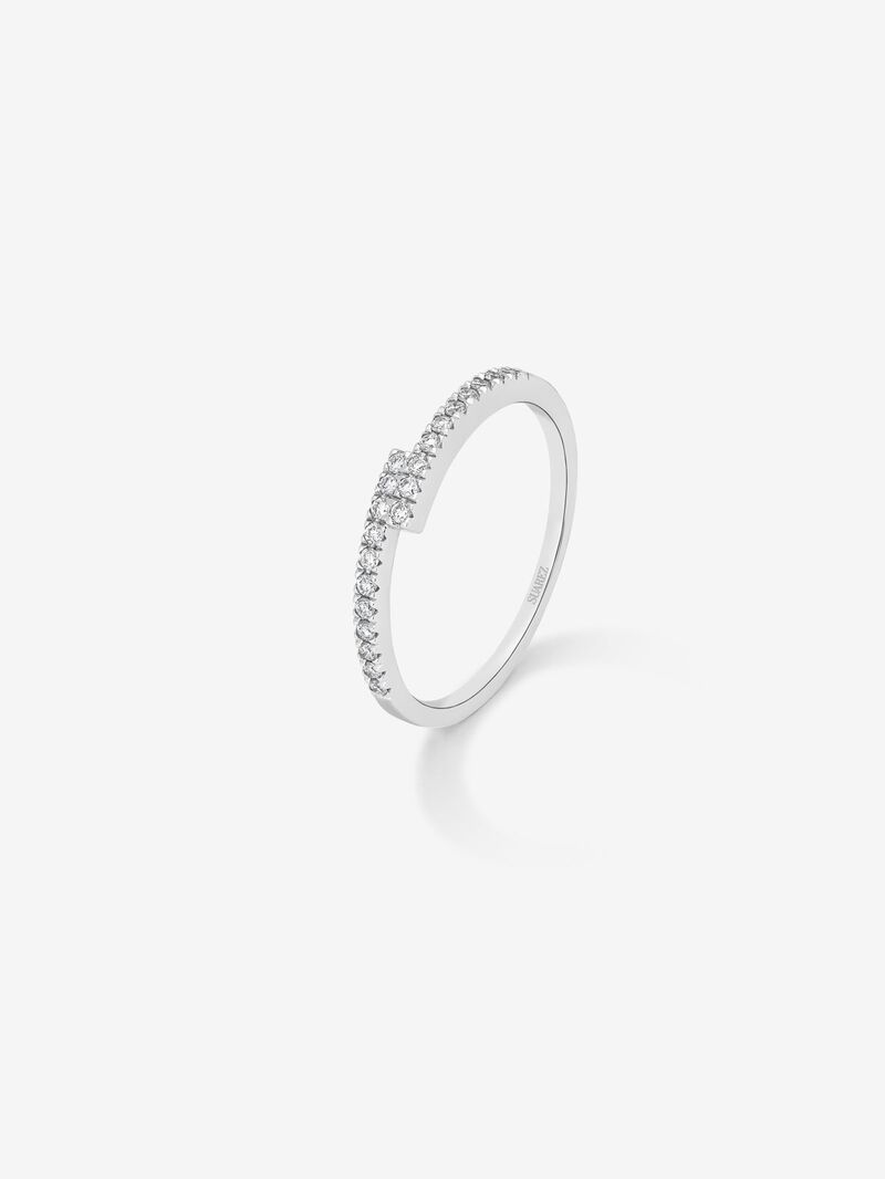 You and me ring in 18K white gold with 22 brilliant-cut diamonds with a total of 0.15 cts image number 0
