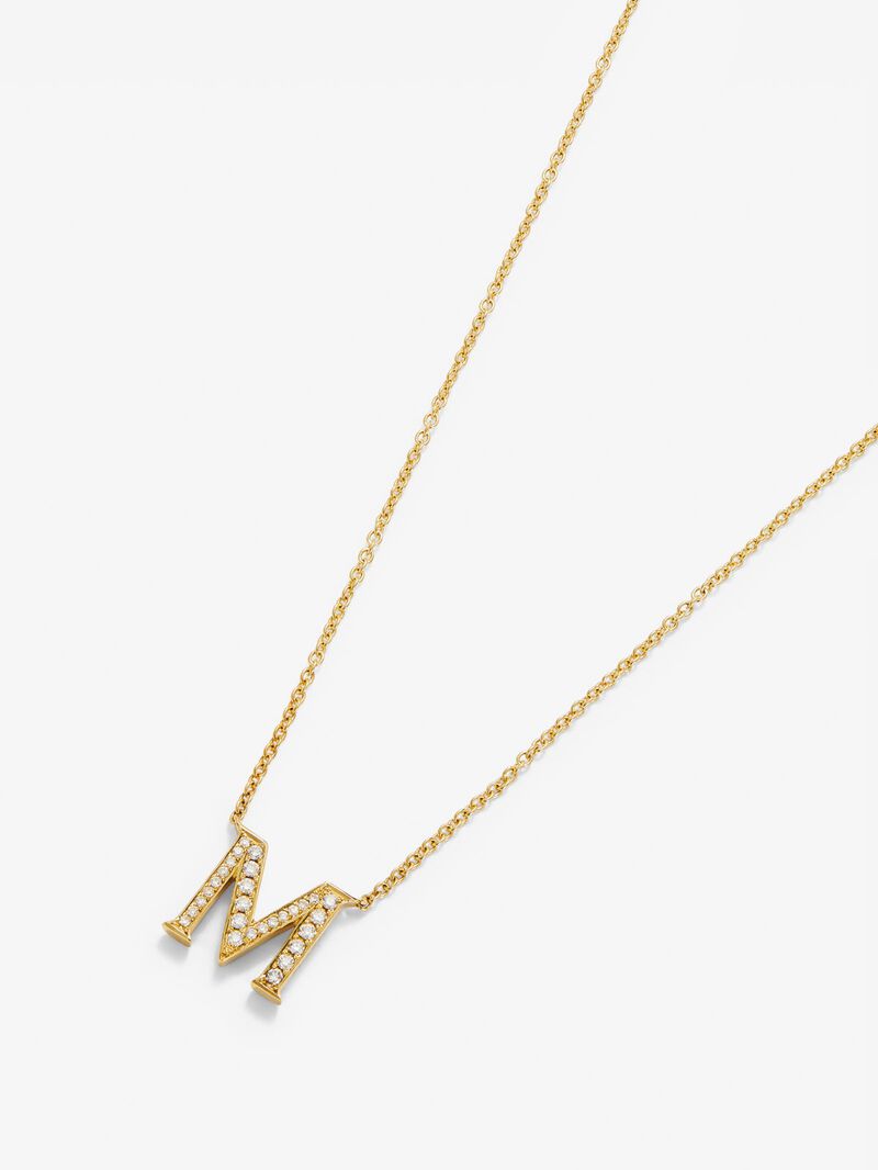 18K yellow gold pendant with letter C and 12 brilliant-cut diamonds with a total of 0.14 cts image number 2
