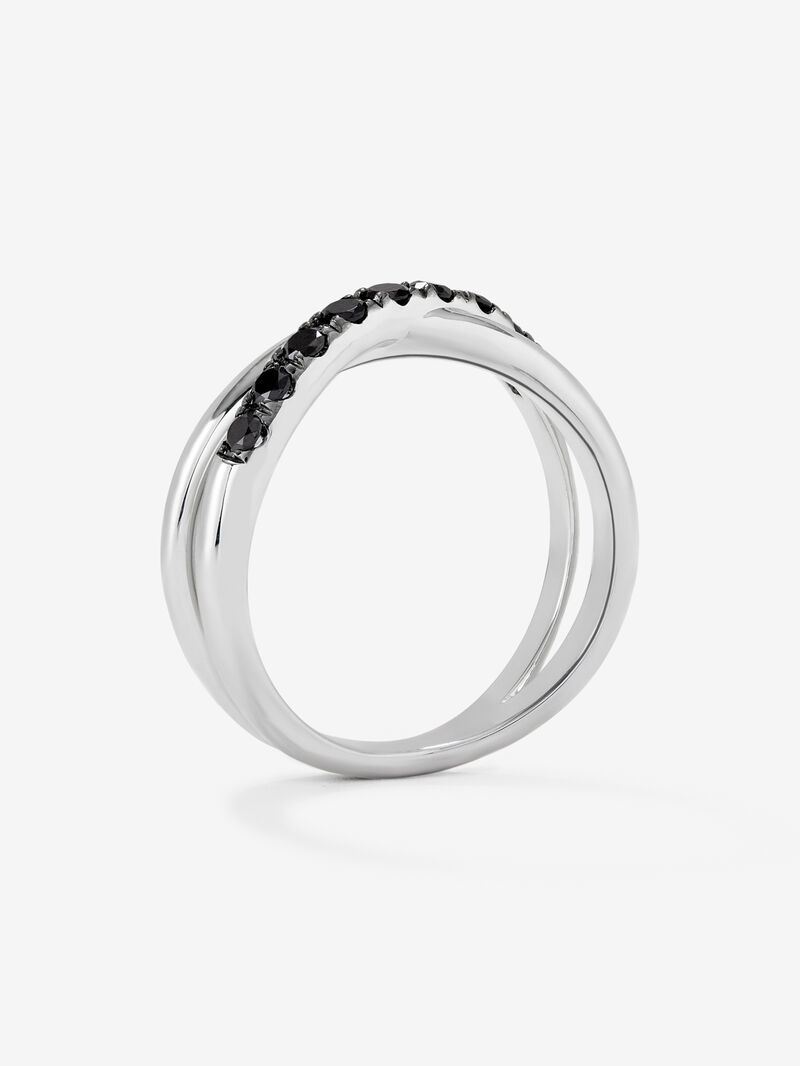 925 silver cross ring with 9 brilliant-cut black spinels with a total of 0.24 cts image number 4