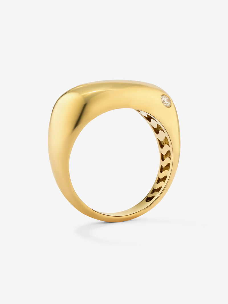 18K yellow gold ring with 0.03 ct brilliant cut diamond image number 4