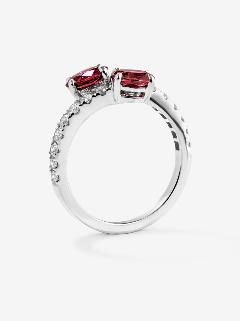 You and I 18k White Gold Ring with 1.38 cts and white diamonds in 0.45 cts image number 4