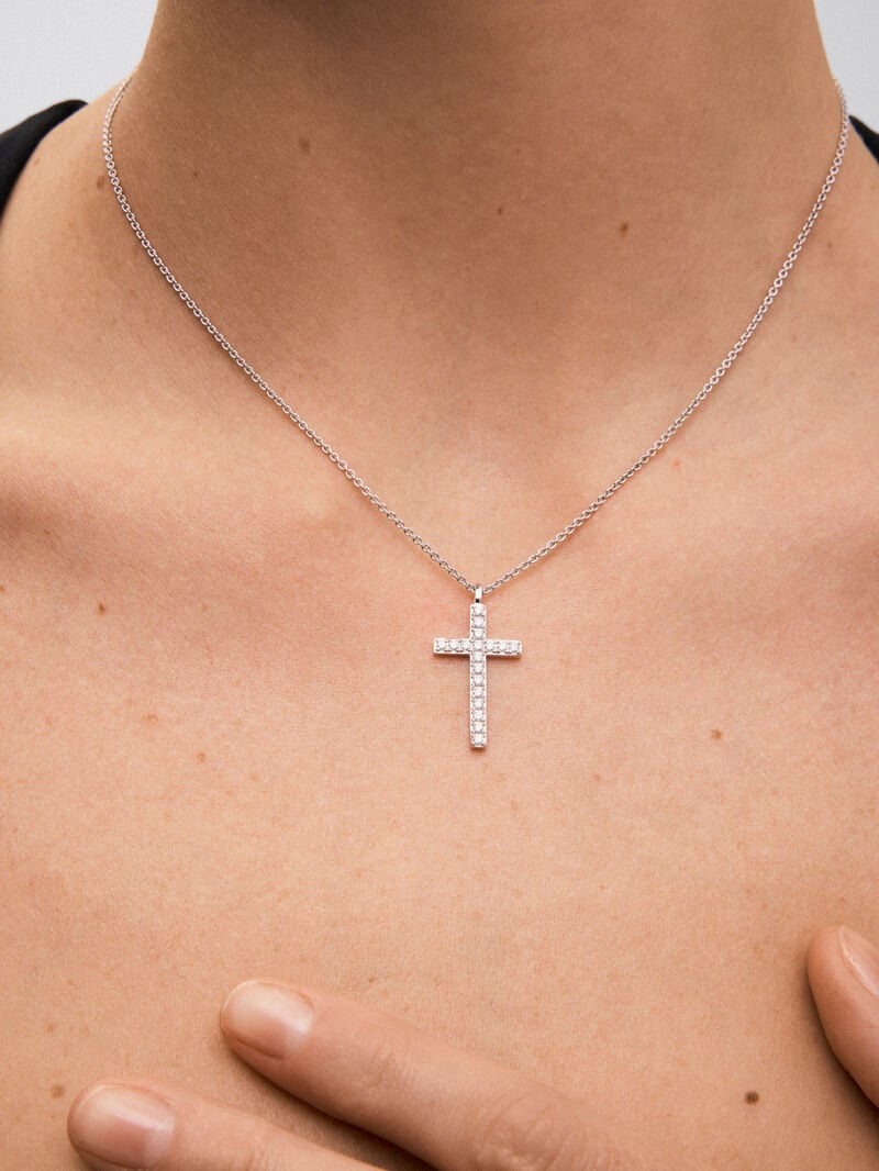 18K white gold pendant with 18 brilliant-cut diamonds with a total of 0.33 cts image number 3