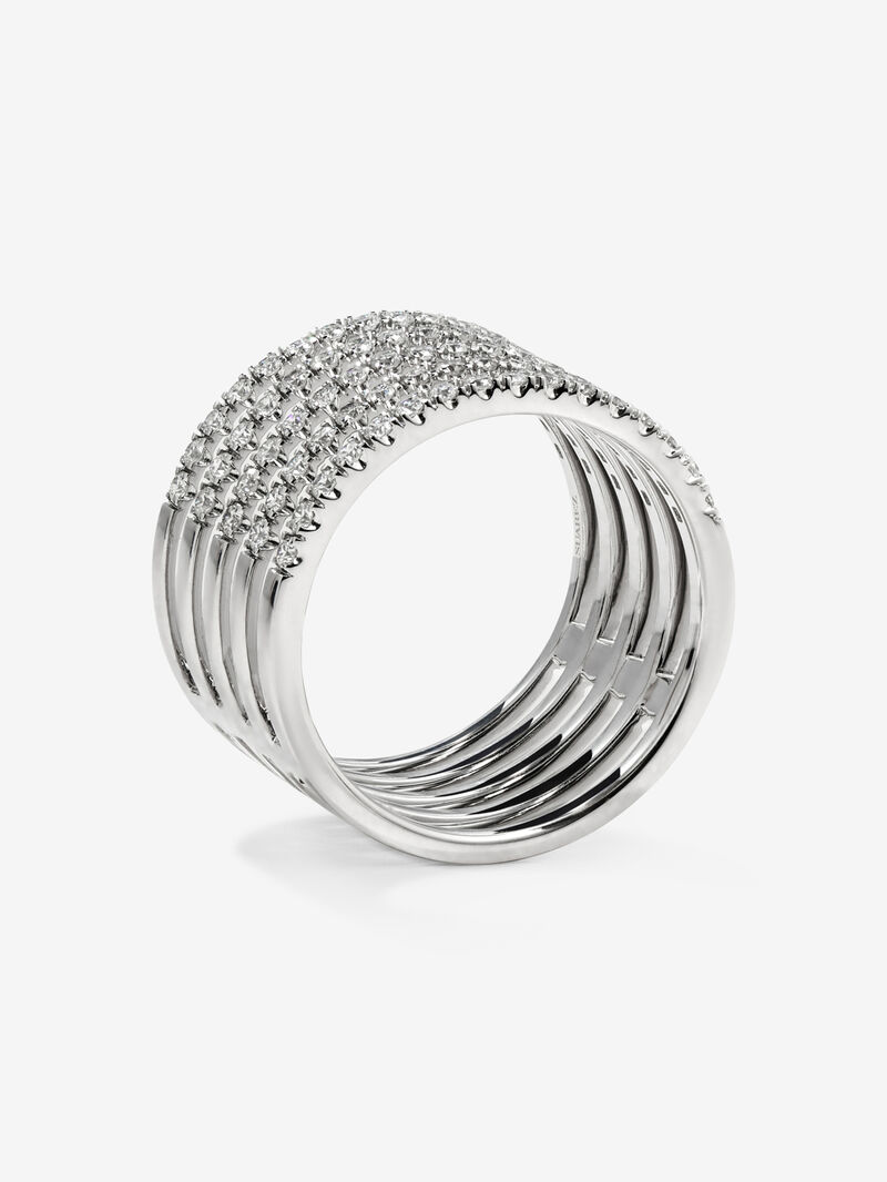 18K white gold multi-arm ring with 80 brilliant-cut diamonds with a total of 0.8 cts image number 2