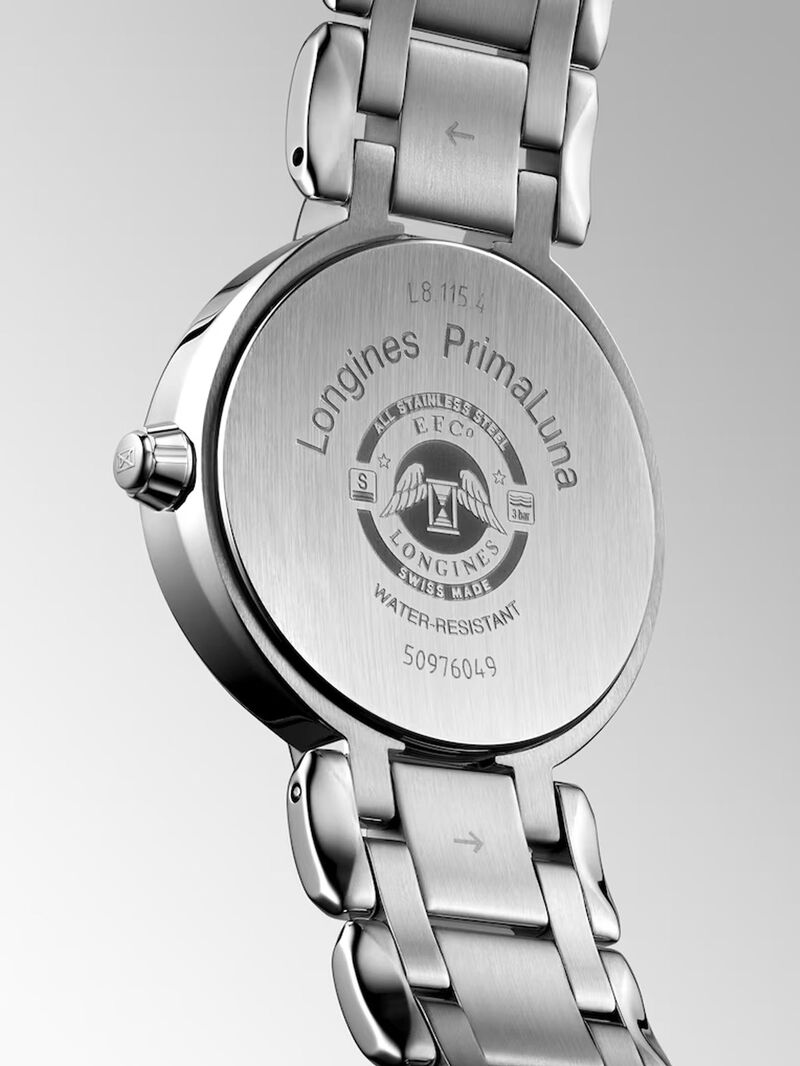Longines Primaluna stainless steel watch with sapphire crystal, diamond indexes and automatic movement image number 3