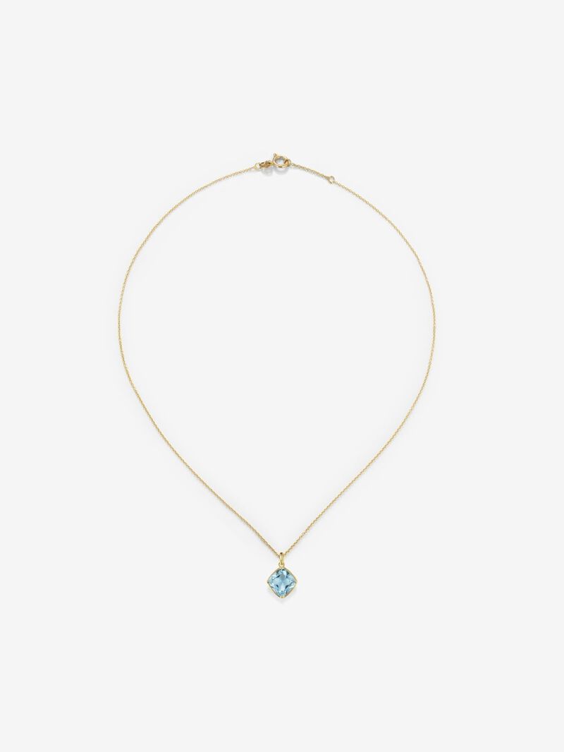 18K Yellow Gold Pendant Chain with Topaz image number 0