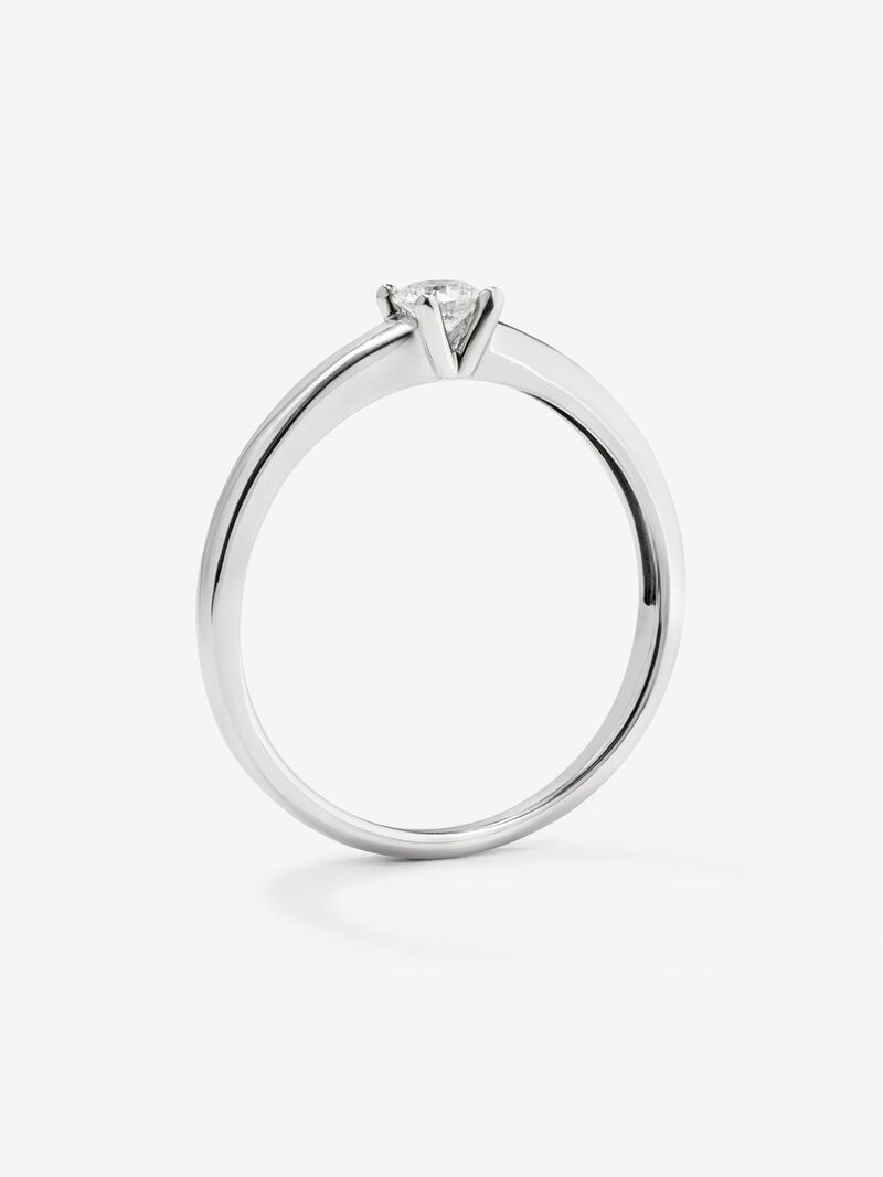 18K white gold solitaire ring with 0.15 ct brilliant cut diamond image number 3