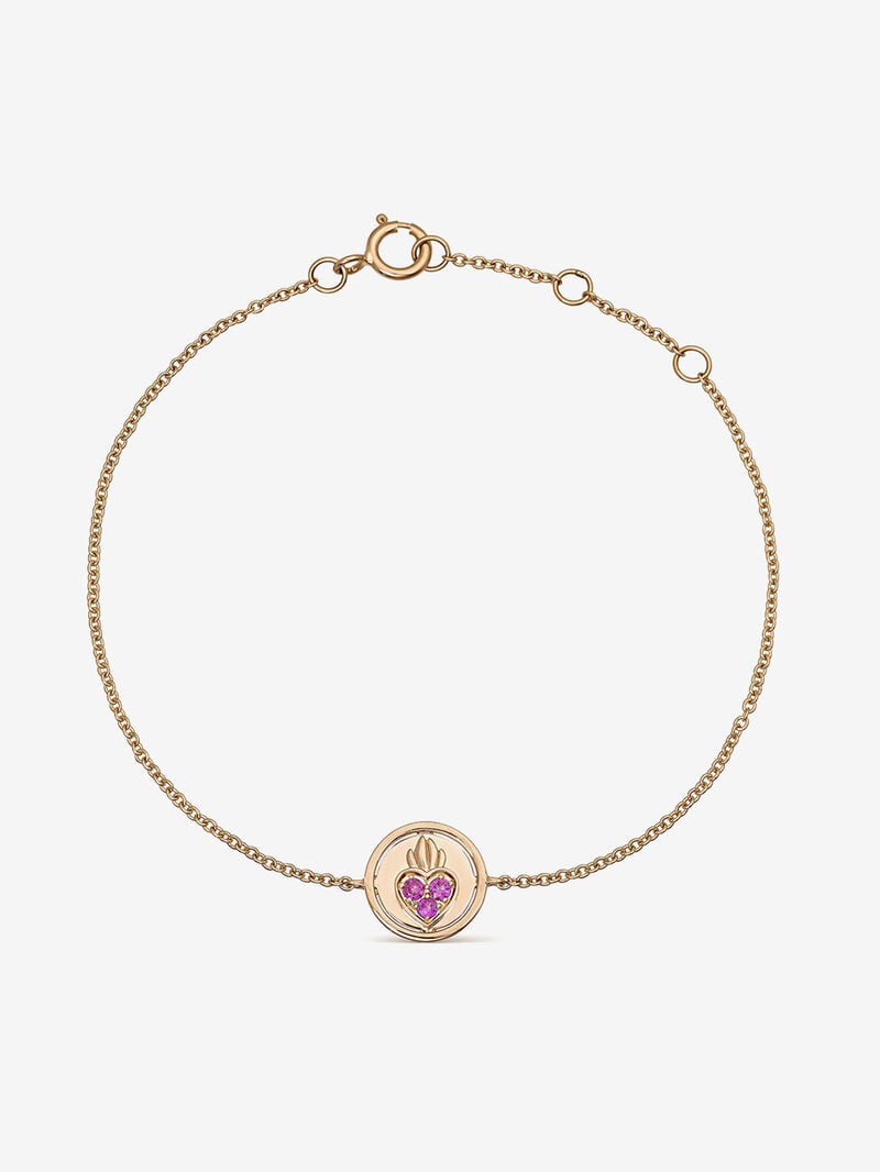 18kt rose gold bracelet with pink sapphires image number 0