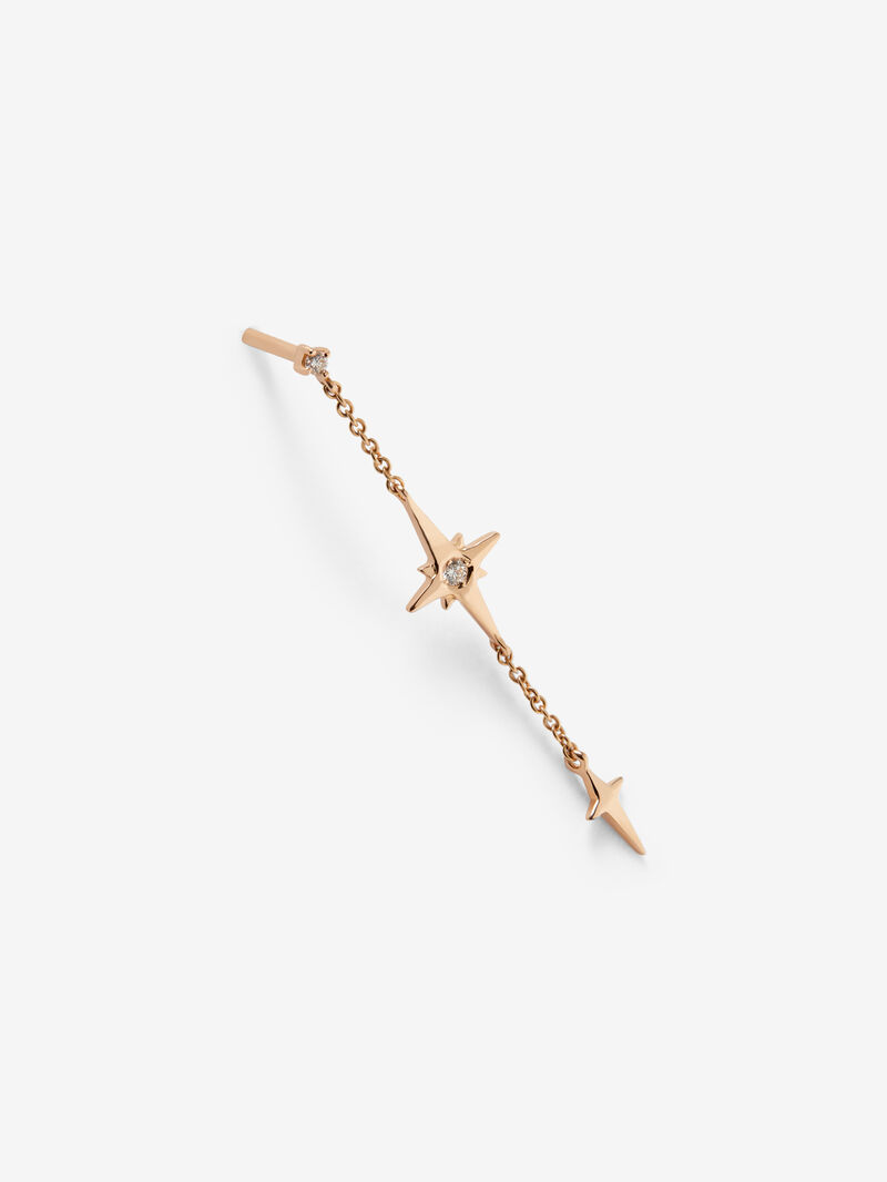 Individual 18K rose gold earring with 2 brilliant-cut diamonds with a total of 0.03 cts image number 4