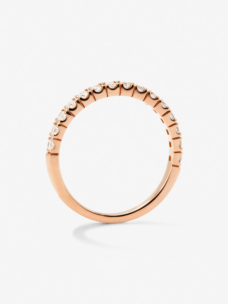 Half ring in 18K rose gold with 15 brilliant-cut diamonds with a total of 0.3 cts image number 7