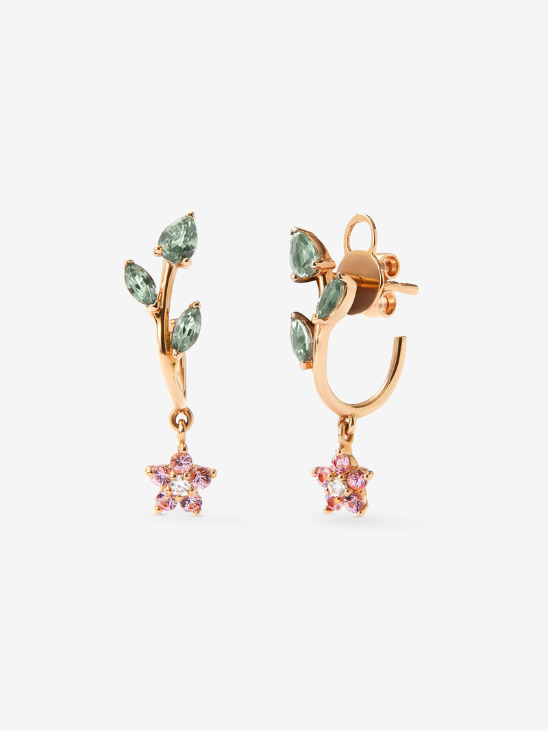 Frida earrings in rose gold with sapphire. image number 0
