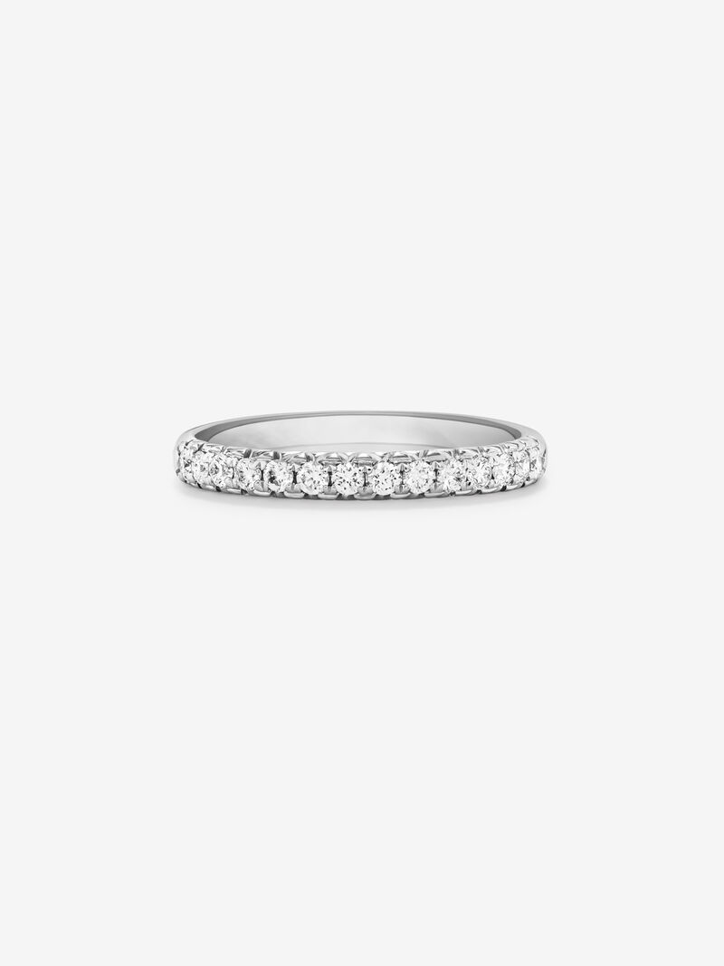 18K White Gold Half Eternity Engagement Ring with Claw Set Diamonds 0.30ct image number 2