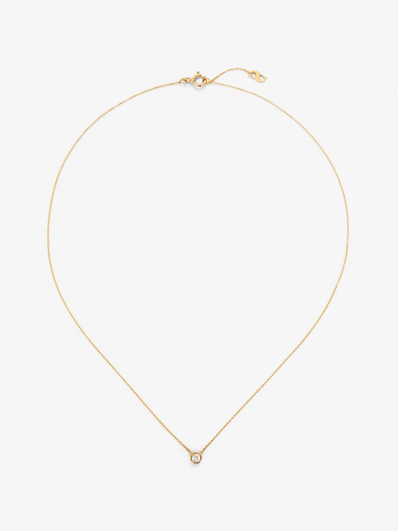 18k yellow gold solitary pendant with white diamond in 0.05 cts image number 0