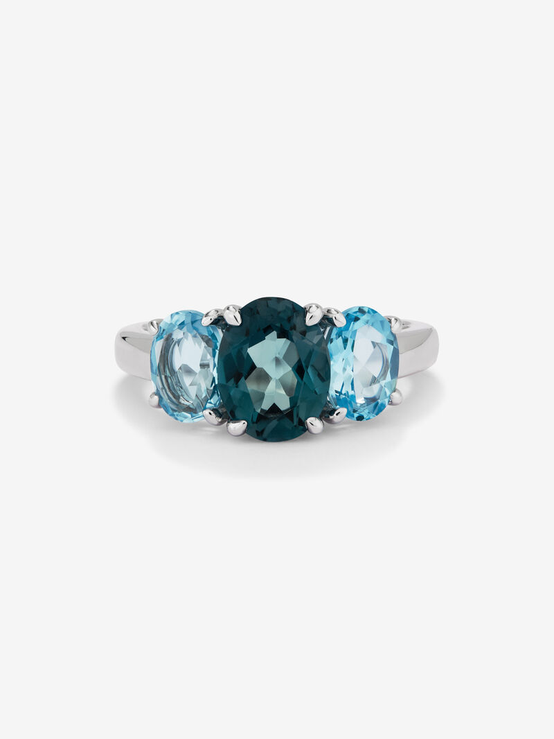 928 Silver Trio Ring with Topaz image number 2