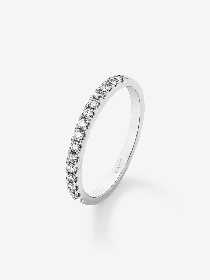 Half-eternity engagement ring, 18K white gold with claw-set diamonds of 0.25ct. image number 0