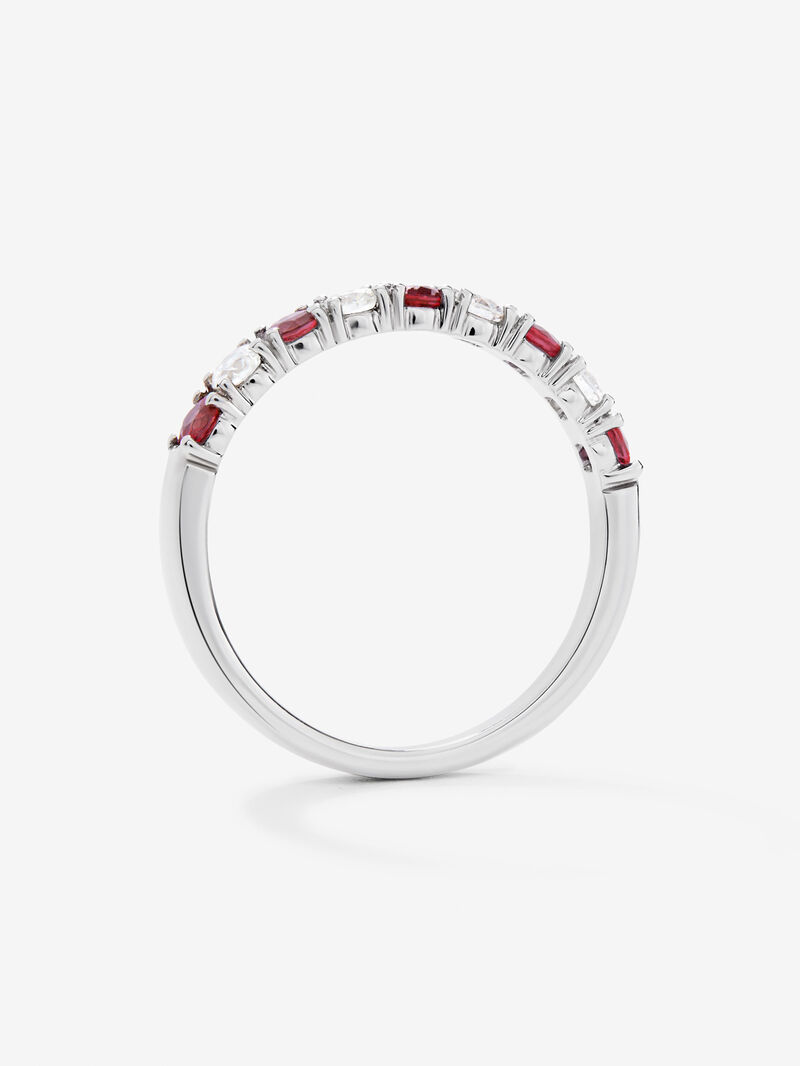 Half-eternity 18K gold ring with ruby and diamond image number 4