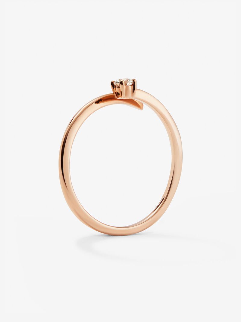 You and I 18k rose gold ring with white diamond in bright size image number 4