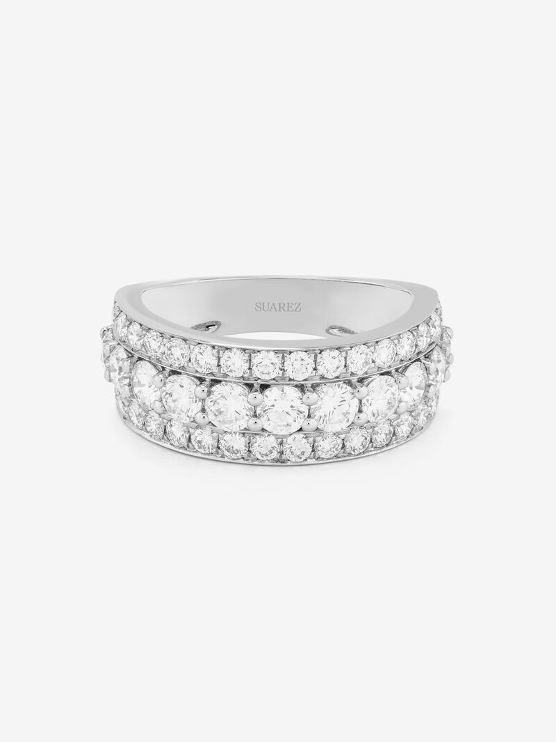 18K white gold ring with 43 brilliant-cut diamonds with a total of 1.97 cts image number 2