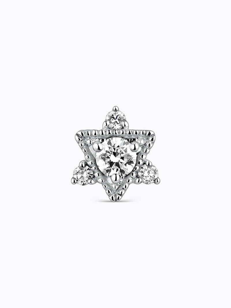 Pendiente de oro blanco con diamantes con un total de 0,10cts  image number 0