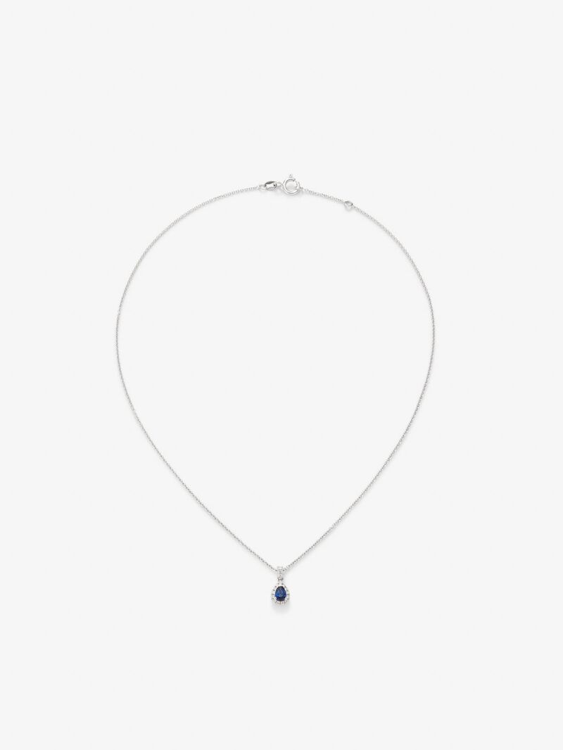 18K White Gold Orla Chain with Sapphire and Diamond image number 0