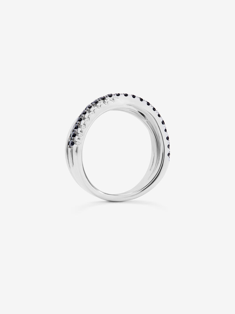 Triple-arm 925 silver ring with spinels image number 4