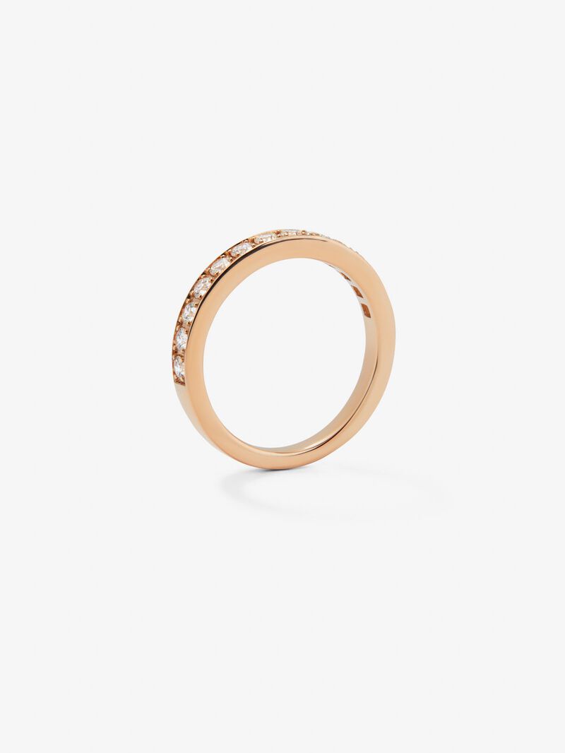 Half ring in 18K rose gold with 16 brilliant-cut diamonds with a total of 0.24 cts image number 4