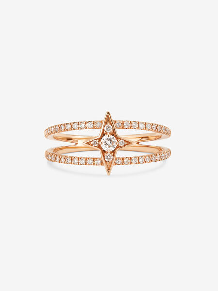 18kt rose gold ring with diamonds, SO21064-ORD_V