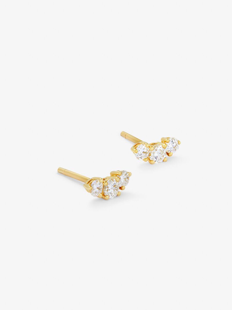 18K yellow gold earrings with white diamonds of 0.58 cts image number 2