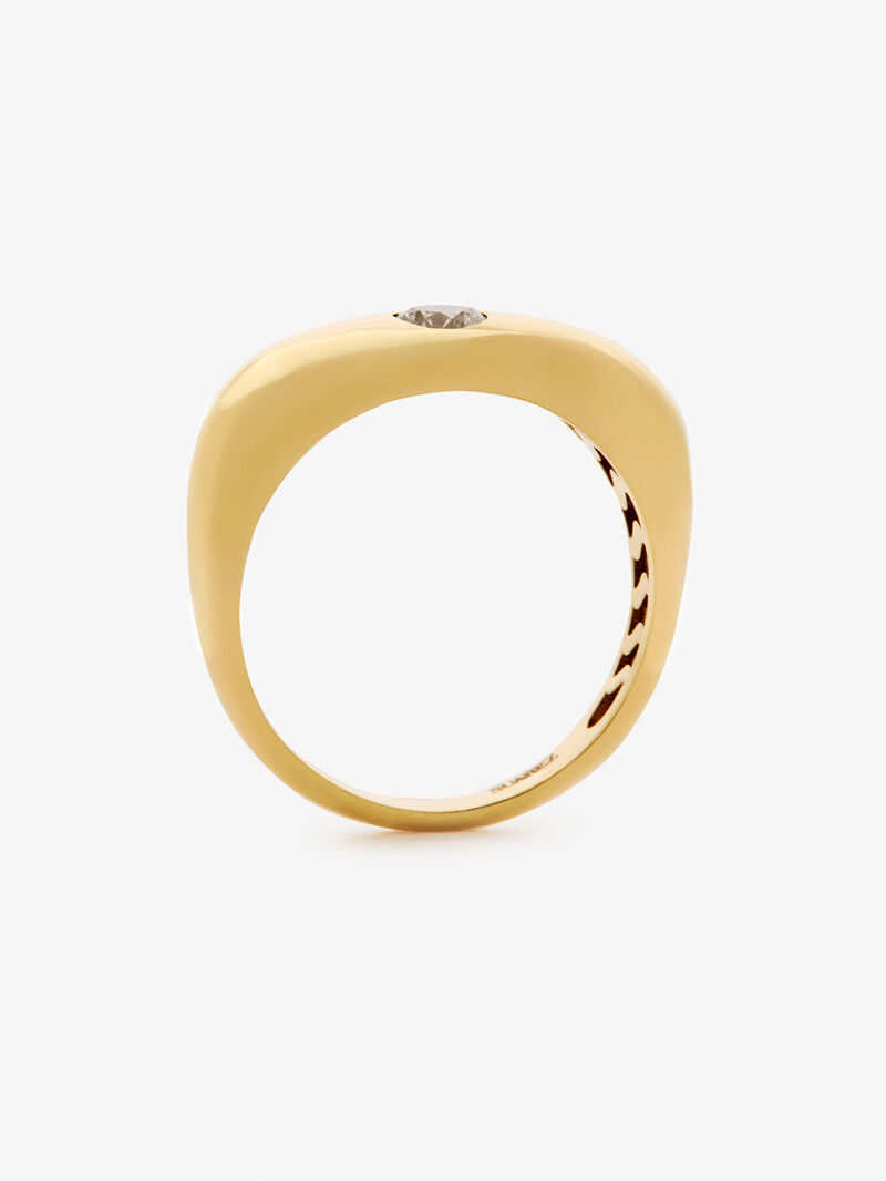 18K yellow gold ring with 0.4 ct brilliant cut diamond image number 4