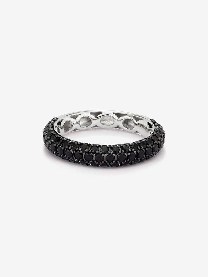 925 silver ring with 67 brilliant-cut black spinels image number 2
