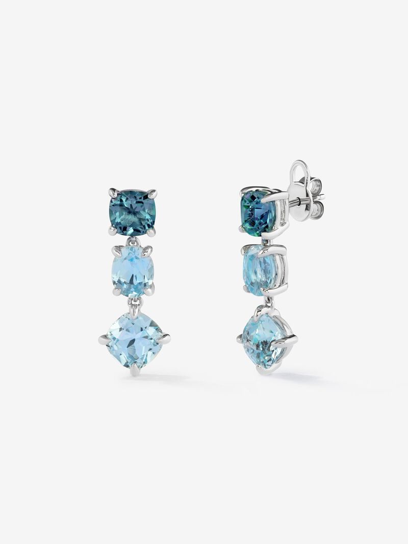 Long 925 silver earrings with topaz image number 0