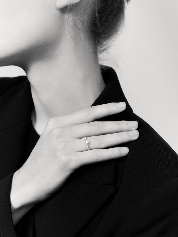 Anillo de Compromiso de Oro blanco con diamante, SO17001-00D030/EVVS1_V