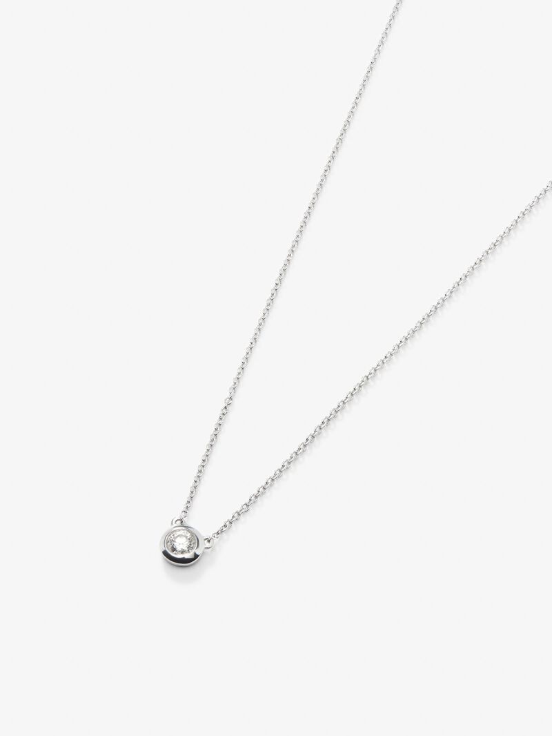 18K white gold solitaire pendant with 0.1 ct brilliant cut diamond image number 2